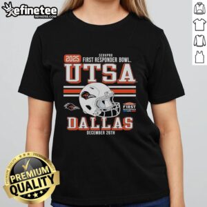 Official UTSA Roadrunners Servpro First Responder Bowl ladies tee featuring team colors and logo for fans.