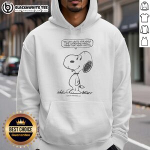 Cozy hoodie featuring Snoopy and quote about worrying, perfect for casual wear and expressing a carefree attitude.