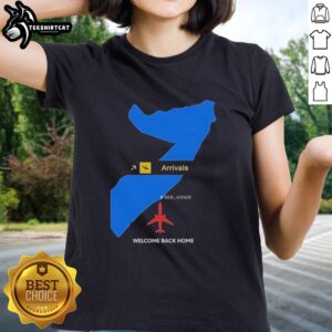 Original Arrivals Welcome Back Home Ladies Tee featuring a stylish design, perfect for casual wear and expressing warmth.