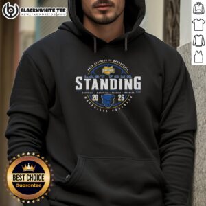 Alt Text: Original Maysville Panthers 2026 OHSAA Boys Basketball Division 4 Last Four Standing hoodie displayed on a hanger.
