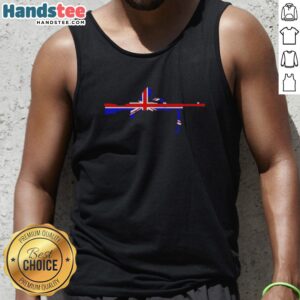 Alt Text: Premium Bren tank top featuring the United Kingdom flag design, perfect for stylish summer wear and patriotism.