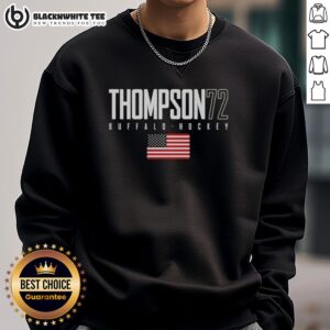 Good Tage Thompson 72 Buffalo Sabres USA Flag Elite Sweatshirt featuring vibrant design and team colors for fans.