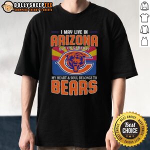 Premium Chicago Bears football flag T-shirt for fans living in Arizona, showcasing team pride on game day.