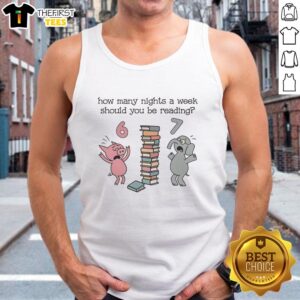 Cute elephant piggie reading in a 'Six Seven Teacher' tank top, perfect for educators or animal lovers.