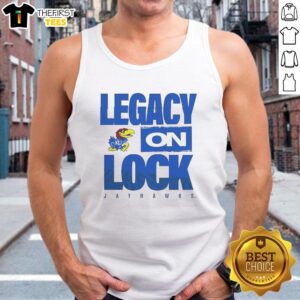 Awesome Kansas Jayhawks NCAA 2026 Legacy On Lock On Tank Top featuring team colors and logo, perfect for game day wear.