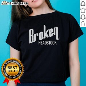 Top Broken Headstock Ladies Tee featuring a stylish graphic design on a comfortable fit for music lovers and fashionistas.