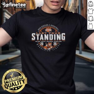 Alt Text: Premium Massillon Tigers 2026 OHSAA Boys Basketball Division 2 Last Four Standing T-Shirt showcasing team pride and achievement.