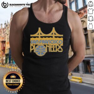 Top San Francisco Pioneers tank top displayed on a mannequin, showcasing vibrant design and comfortable fit.