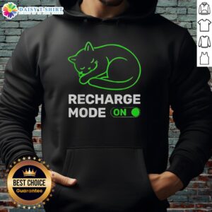 Official Neon Cat Recharge Mode On Hoodie featuring vibrant neon colors and playful cat design for stylish comfort.
