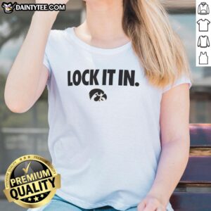Awesome Iowa Hawkeyes 2026 Lock It In Ladies Tee showcasing vibrant team colors and stylish design for fans.