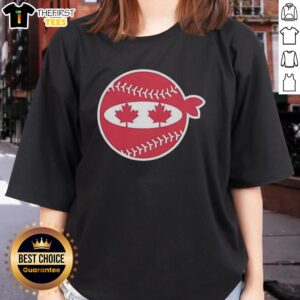 Premium Pitching Ninja Canada Baseball Ladies Tee in vibrant colors, perfect for female baseball enthusiasts and athletes.