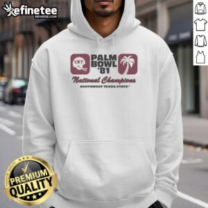Awesome Texas State Palm Bowl 1981 National Championship Hoodie design featuring vibrant colors and retro graphics.
