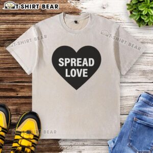 Alt Text: Premium Spread Love Jack Martin Pizza Movie Washed T-Shirt featuring a stylish design perfect for casual wear.