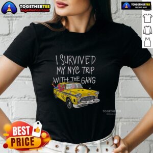 Official 'I Survived My NYC Trip With The Gang' Spider Perks ladies tee, featuring a stylish graphic design and vibrant colors.