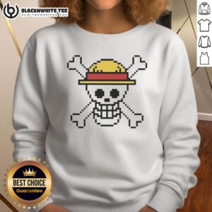 Awesome Pixel of Jolly Roger One Piece Sweatshirt featuring vibrant design and comfortable fit for anime fans.