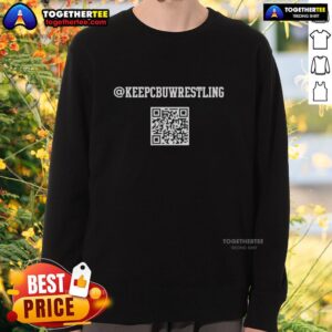 Alt Text: CBU Wrestling sweatshirt featuring nice opposing teams logo, perfect for fans and athletes alike.