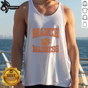 Top Clemson Tigers March Madness NCAA Women's Basketball Championship 2026 tank top featuring bold team colors and logo.