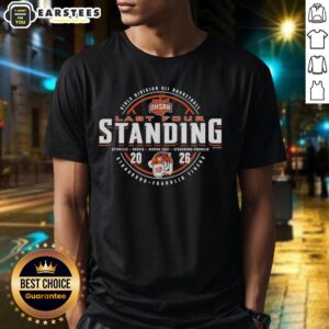 Awesome Strasburg-Franklin Tigers 2026 OHSAA Girls Basketball Division 7 Last Four Standing T-Shirt design featuring team colors.