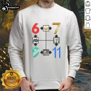 Alt Text: Original Number Compass 67 911 meme sweatshirt featuring a bold graphic design and a comfortable fit for casual wear.