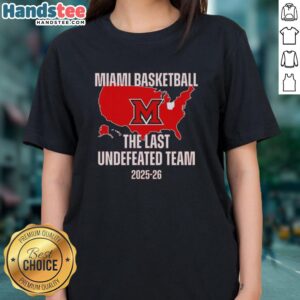 Nice Miami Redhawks Ladies Tee celebrating the last undefeated team in vibrant colors, perfect for fans and casual wear.