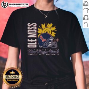 Good Ole Miss 2026 Fiesta Bowl Ladies Tee featuring vibrant team colors and stylish design for passionate fans.