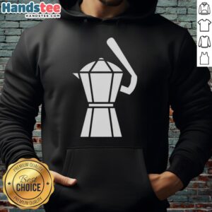 Original Samuel Aldegheri Moka Pot baseball hoodie featuring a stylish design for coffee lovers and fashion enthusiasts.