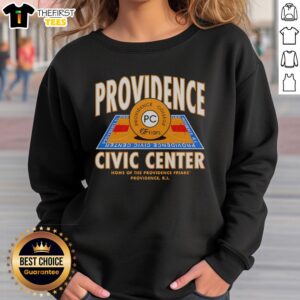 Alt Text: Original Providence Civic Center sweatshirt featuring the Providence Friars logo, perfect for fans in Rhode Island.