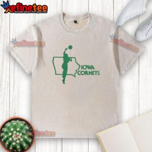 Hot Iowa Cornets washed t-shirt featuring a vintage design, perfect for fans and casual wear enthusiasts.