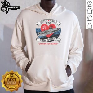 Official Gayest Sailor in the Strait of Hormuz hoodie featuring vibrant colors and unique design for LGBTQ+ pride.