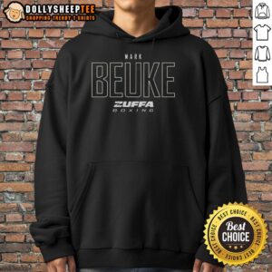 Nice Mark Beuke Zufaa Boxing Elite Hoodie in black, showcasing a stylish design for boxing enthusiasts and athletes.