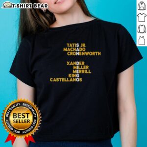 Alt Text: Top 2026 San Diego Padres Names Baseball Ladies Tee - Stylish women's shirt for Padres fans.
