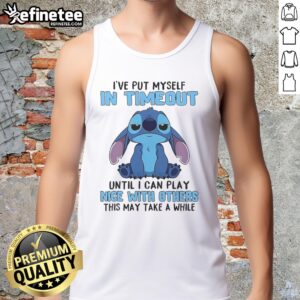 Original Stitch I've Put Myself In Timeout Tank Top featuring playful design, perfect for casual wear and relaxation.