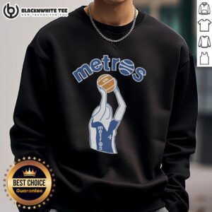 Cozy Top Washington Metros sweatshirt displayed on a wooden background, perfect for casual wear and team pride.