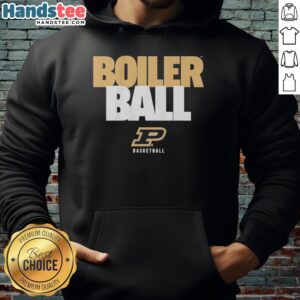 Official Purdue Boilermakers NCAA Basketball hoodie featuring Boiler Ball text stack design for fans and supporters.