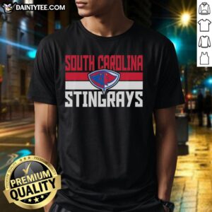 Alt Text: Official South Carolina Stingrays logo T-shirt featuring a vibrant design and team colors, perfect for fans.
