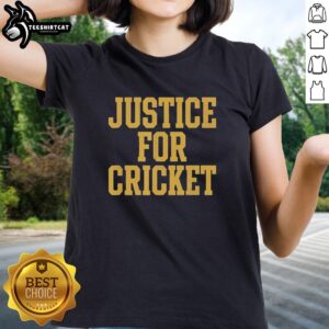 Good Justice For Cricket Retro T-Shirt - Image 3