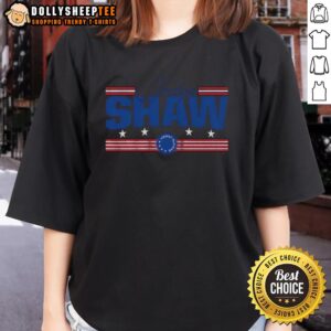 Official Jaedyn Shaw Stars and Stripes Ladies Tee featuring a vibrant patriotic design and comfortable fit for fans.