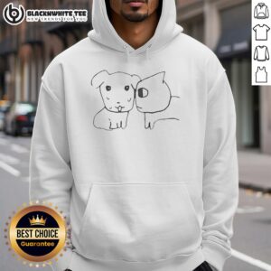 Awesome cute dog and cat best friends hoodie featuring adorable pet design, perfect for animal lovers and cozy wear.