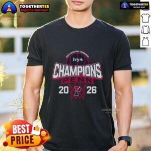 Official Pennsylvania Quakers Blue 84 2026 Ivy League Men's Basketball Tournament Champions T-Shirt showcasing team pride.