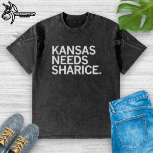 Original Kansas Needs Sharice Washed T-Shirt featuring a stylish design for fans supporting Sharice Davids.