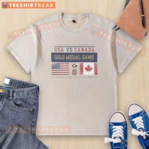 Top USA vs Canada Gold Medal Game washed t-shirt showcasing vibrant team colors and bold graphics for fans.