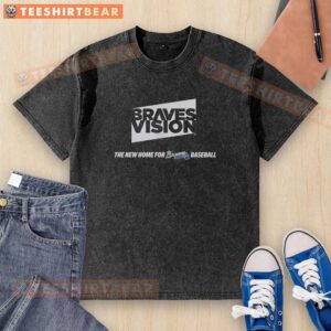 Premium Braves Baseball 2026 washed t-shirt showcasing Bravesvision logo in soft fabric for fans.