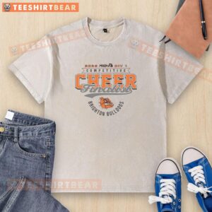 Official Brighton Bulldogs 2026 MHSAA Cheer Division 1 Finalist washed t-shirt featuring team logo and vibrant design.