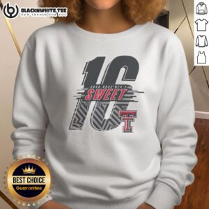 Pretty Texas Tech Red Raiders 2026 NCAA Men's Basketball Sweet 16 sweatshirt in vibrant colors, perfect for fans.