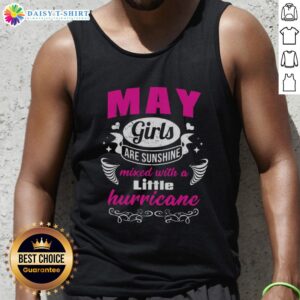 Top May Girls Are Sunshine Mixed With A Little Hurricane Tank Top in vibrant colors, perfect for summer fashion.