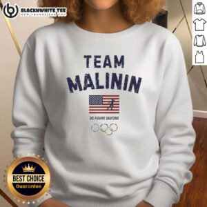 Ilia Malinin wearing an Awesome Team Us Figure Skating sweatshirt, showcasing style and athleticism on ice.
