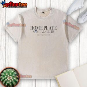 Nice Home Plate Social Club Asheville tourists 2026 giveaway logo on a washed t-shirt, perfect for summer outings.