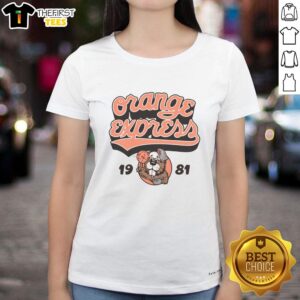 Vintage 1981 OSU Basketball ladies tee in top orange, showcasing retro style and team spirit for fans.