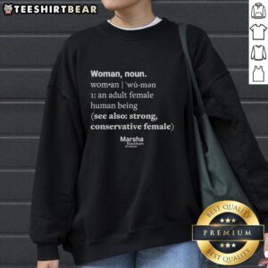 Premium Woman Noun Meaning Definition Sweatshirt in soft fabric, featuring stylish typography and a comfortable fit.