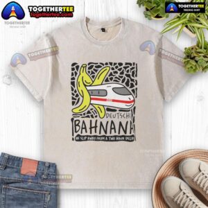 Awesome Deutsche Bahn t-shirt featuring a humorous design about train delays, perfect for travel lovers and humor enthusiasts.